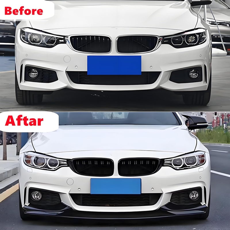 NeespoC Front Bumper Lip Splitter Spoiler Compatible with BMW 4 Series 2014-2020 428i/ 430i/ 435i/ 440i/ F32/ F33/ F36/ (M Sport Models), Gloss Black 4pcs Air Chin Body Kit Exterior Accessories - Image 5